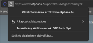 Szervezet hitelesítő tanúsítvány