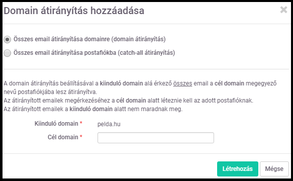 Email Domain átirányítás Email Domain átirányítás