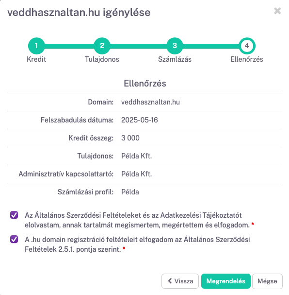 A domain elkapás véglegesítése a Rackhoston
